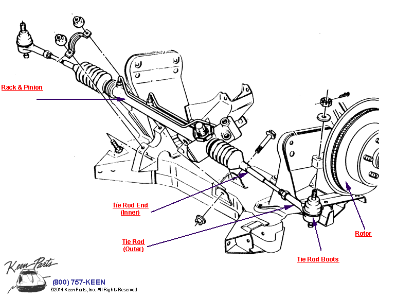 Front Suspension &amp; Steering Diagram for a 1966 Corvette