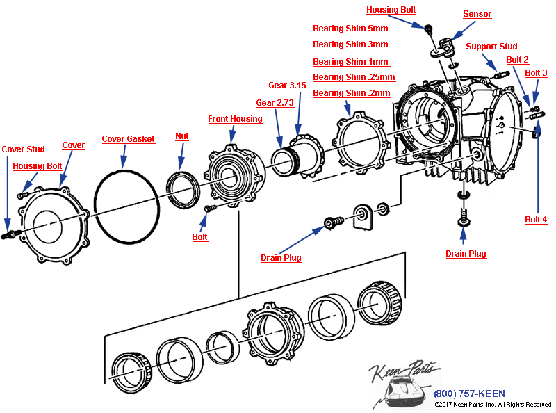 Differential Carrier / Part 1 Diagram for a 1953 Corvette