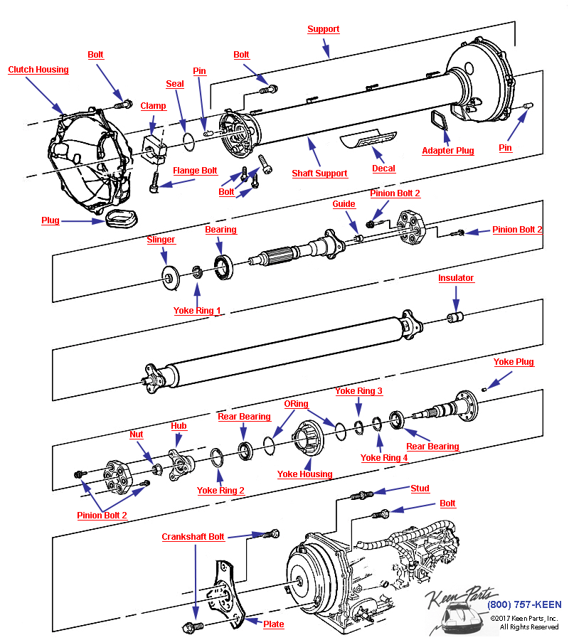 Driveline Support- Automatic Transmission Diagram for a 1979 Corvette