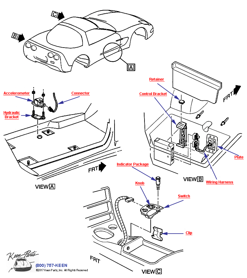 Suspension Controls- Electronic Diagram for a 1958 Corvette