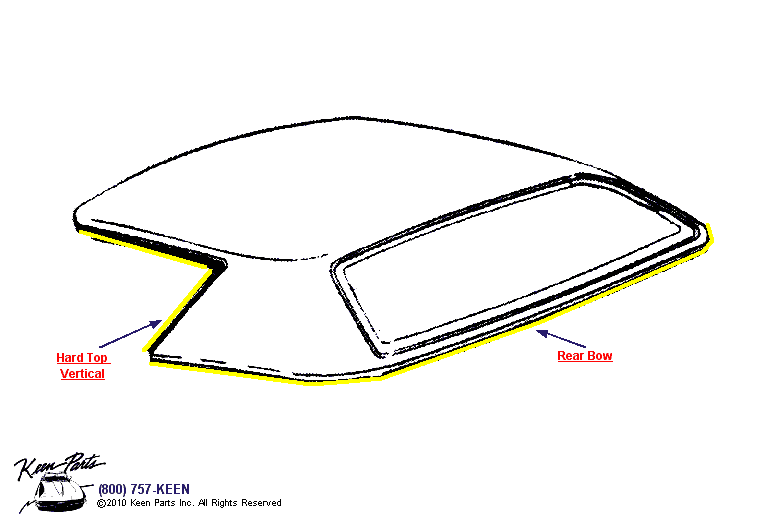 Hard Top Detail Diagram for a 2023 Corvette