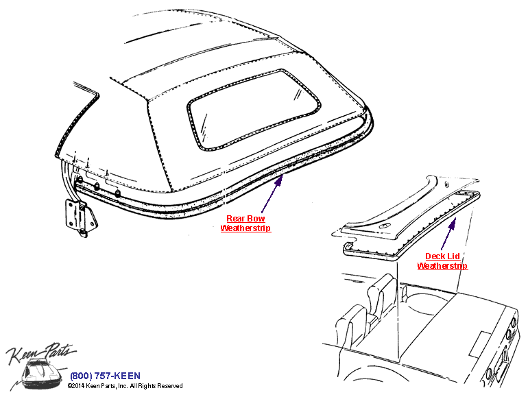 Rear Bow &amp; Deck Lid Diagram for a 2012 Corvette