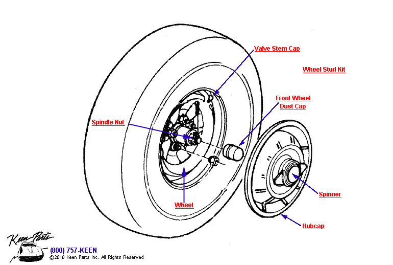Wheels &amp; Hubcaps Diagram for a 1998 Corvette
