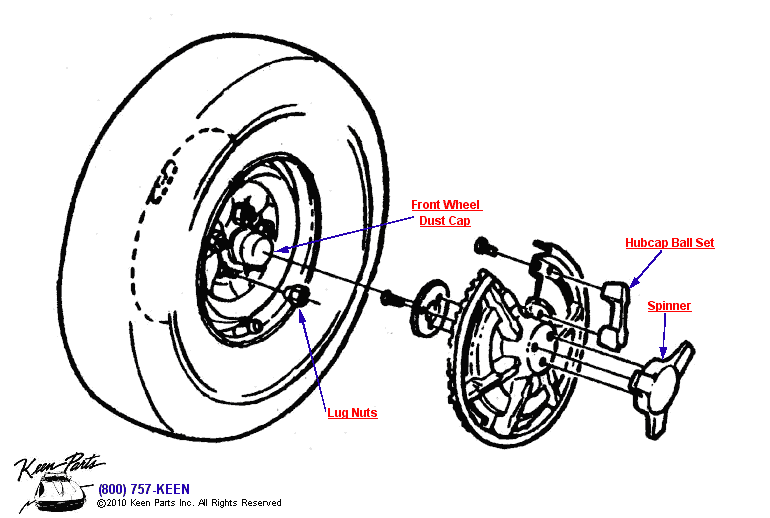 Hubcaps &amp; Wheels Diagram for a 2012 Corvette