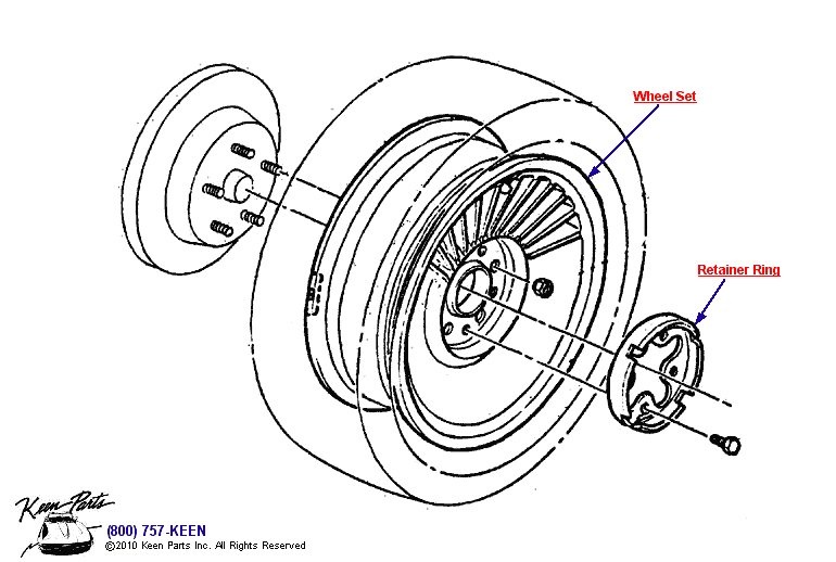 Wheels &amp; Retainers Diagram for a 1973 Corvette