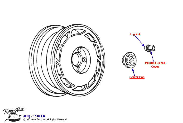 Wheel &amp; Lug Nuts Diagram for a 2020 Corvette