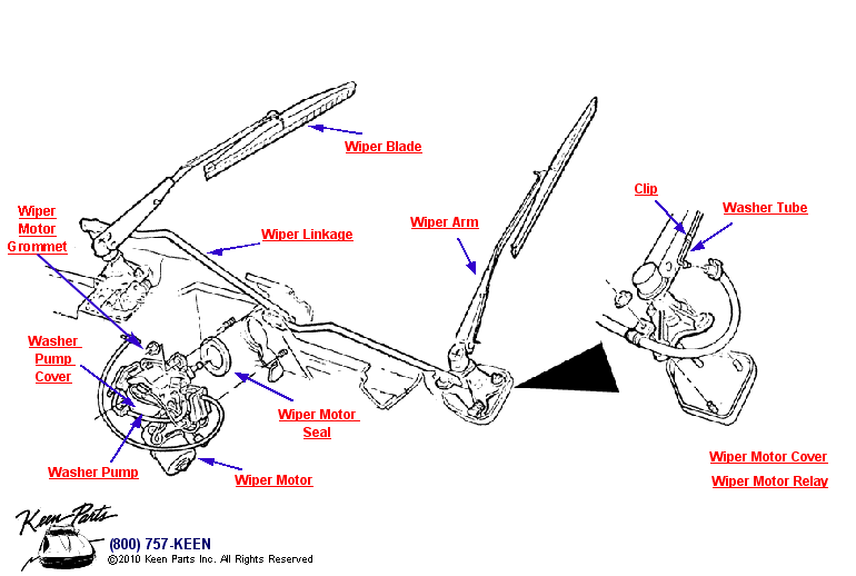Wiper Assembly Diagram for a 1954 Corvette