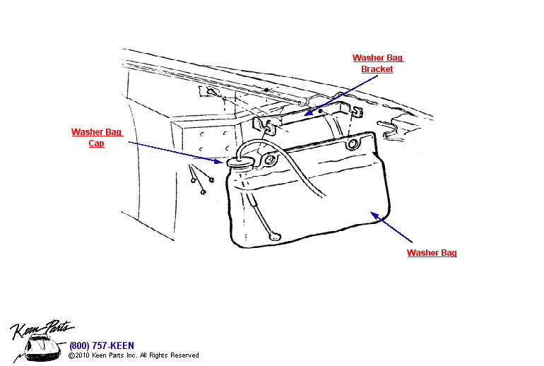 Washer Bag with AC Diagram for a 1962 Corvette
