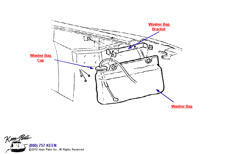 Washer Bag with AC Diagram for a 1960 Corvette