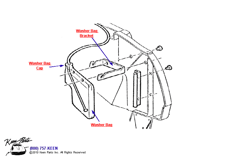Washer Bag with AC Diagram for a 1973 Corvette