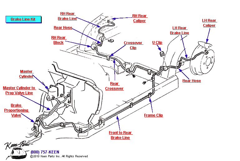Rear Brake Lines Diagram for a 1978 Corvette