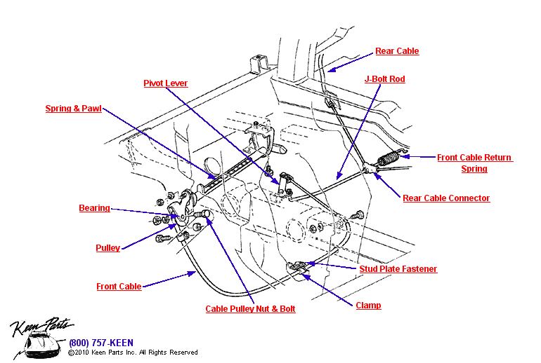 Parking Brake Assembly Diagram for a 2000 Corvette