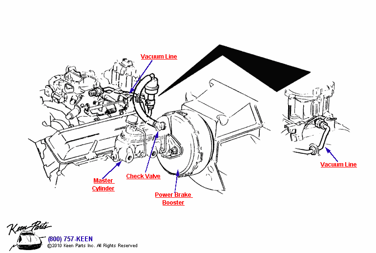 Power Brake Booster Diagram for a 1978 Corvette
