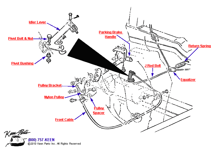 Parking Brake System Diagram for a 1958 Corvette