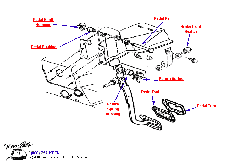 Brake Pedal Diagram for a 1978 Corvette