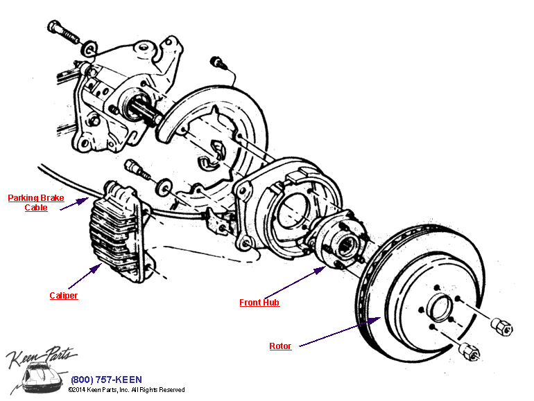 Braking System Diagram for a 2023 Corvette