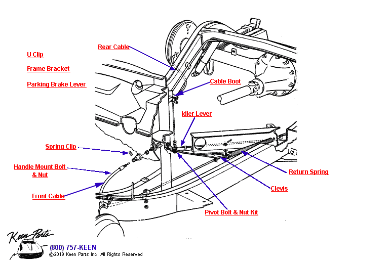 Parking Brake Linkage Diagram for a 2006 Corvette