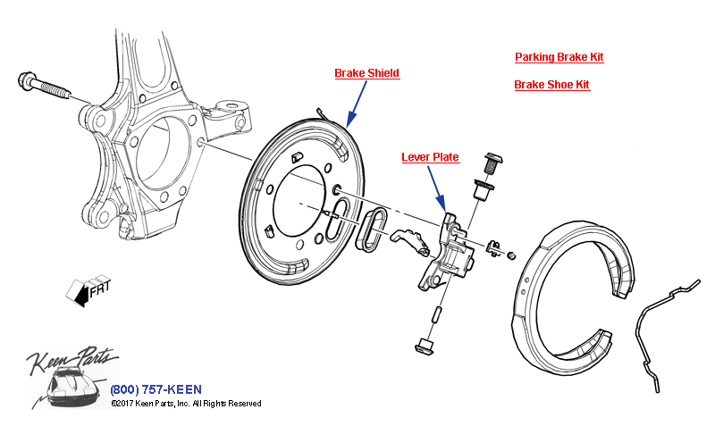 Parking Brake Assembly Diagram for a 2011 Corvette