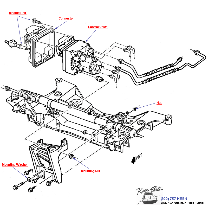 Brake Control Mod Valve &amp; Mounting Diagram for a 2017 Corvette