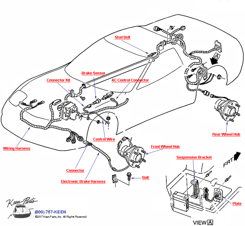 Brake Electrical System / Antilock Diagram for a 1964 Corvette