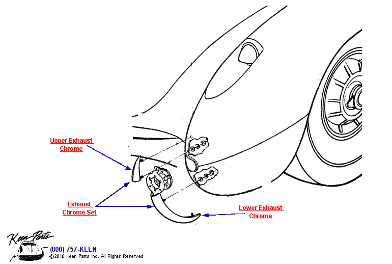 Exhaust Chrome Diagram for a 1998 Corvette