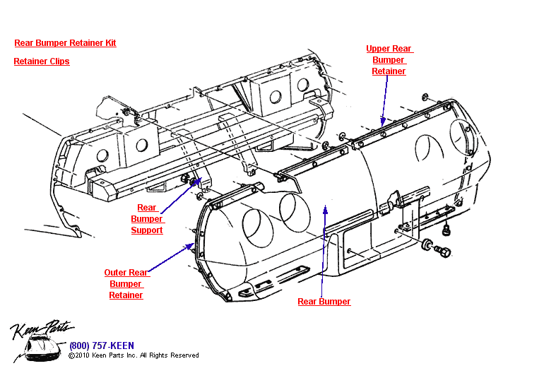 Rear Bumper Diagram for a 1973 Corvette