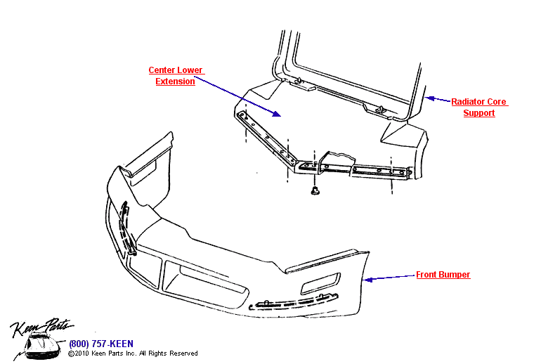 Front Bumper Diagram for a 1988 Corvette