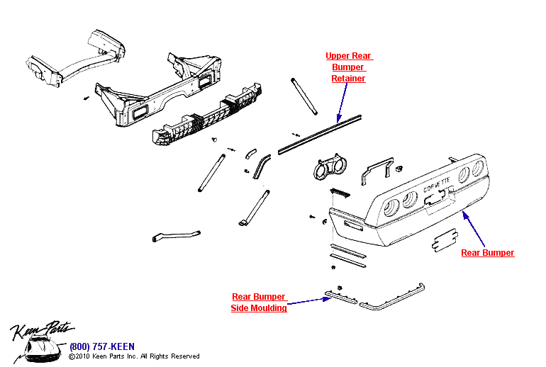 Rear Bumper Diagram for a 1992 Corvette