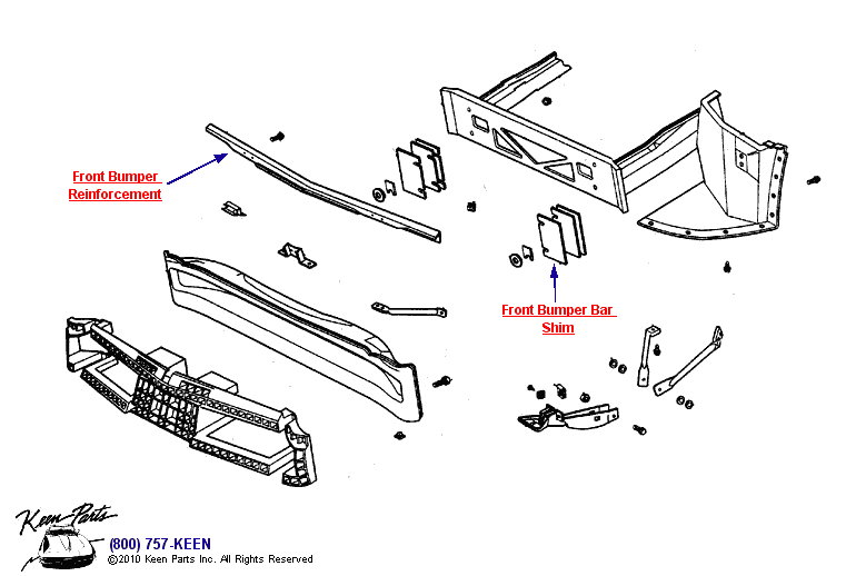 Front Bumper Assembly Diagram for a 1997 Corvette