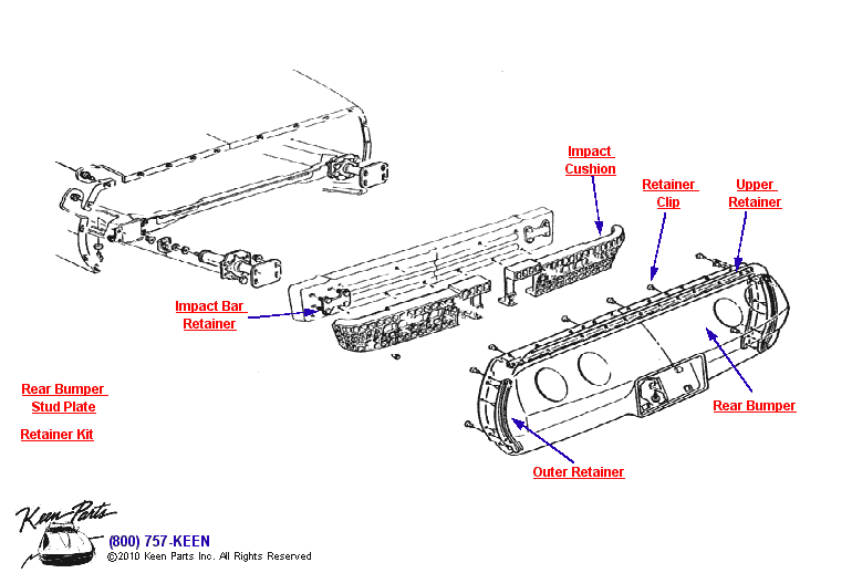 Rear Bumper Diagram for a 2001 Corvette