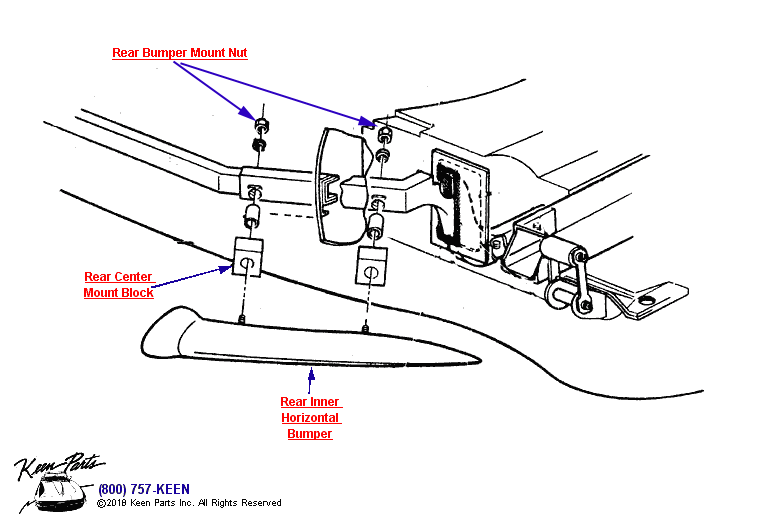 Rear Inner Bumper Diagram for a 2022 Corvette