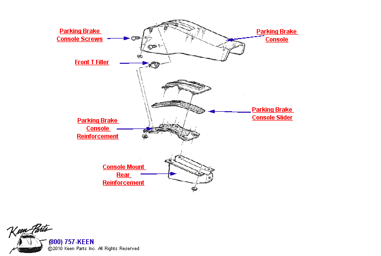 Parking Brake Console Diagram for a 1978 Corvette
