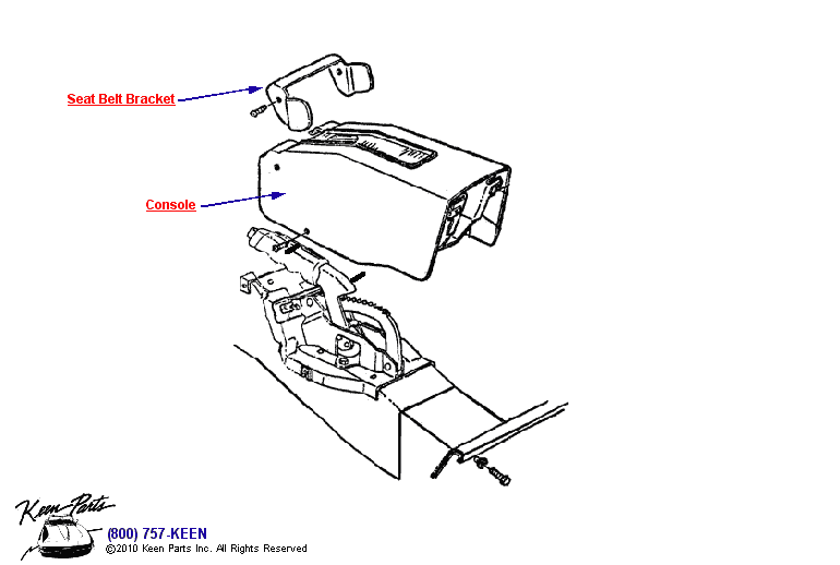 Parking Brake Console Diagram for a 1956 Corvette