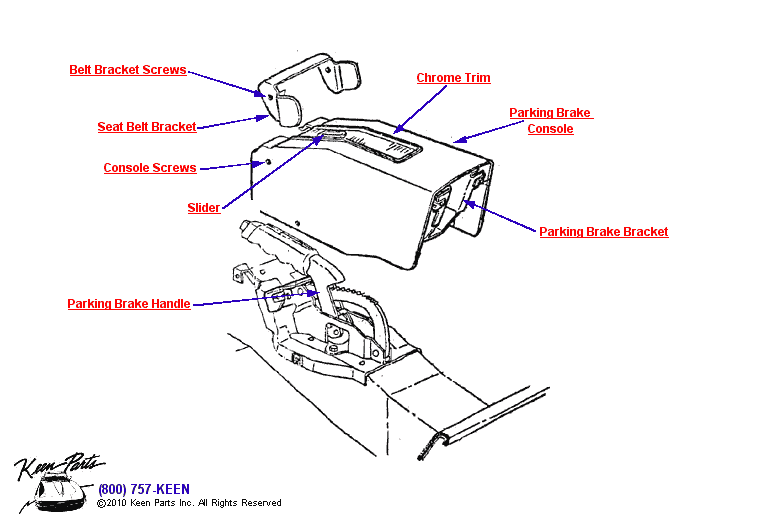 Parking Brake Cover Diagram for a 1954 Corvette