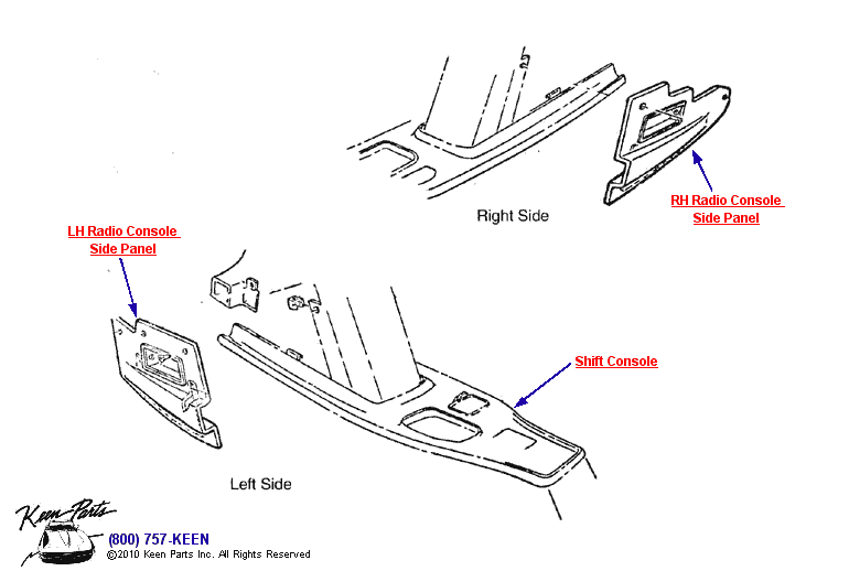 Instrument Trim Panel Diagram for a 1970 Corvette
