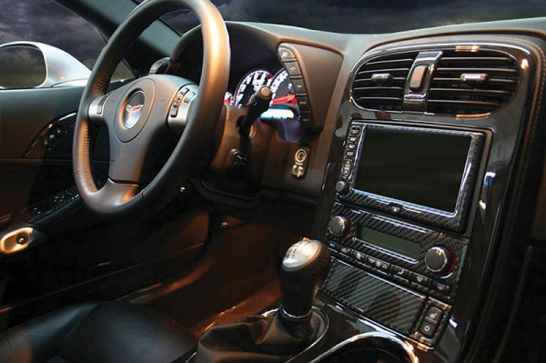 2005-2013 Corvette THE ELEGANT LOOK OF OXFORD BURLWOOD CAN INSTANTLY TRANSFORM YOUR CORVETTE INTERIOR. SIMPLY INSTALL 