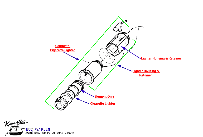 Cigarette Lighter Diagram for a 2000 Corvette