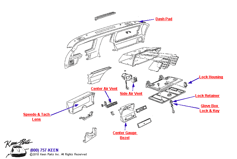 Instrument Panel Diagram for a 2017 Corvette