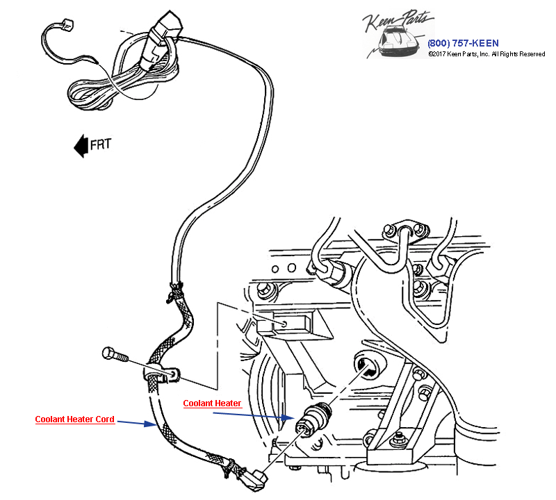 Engine Block Heater Diagram for a 1968 Corvette
