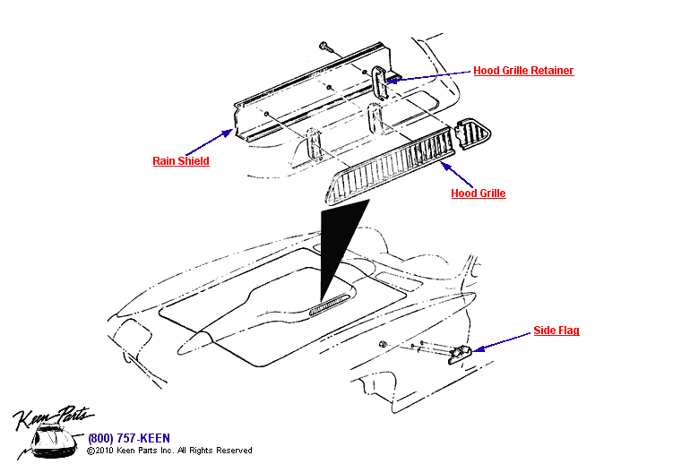 Big Block Trim &amp; Emblems Diagram for a 2023 Corvette