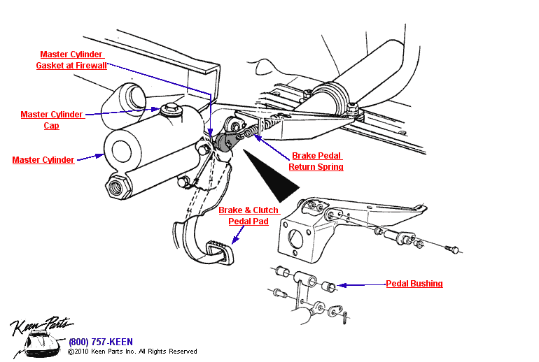 Main Cylinder &amp; Pedal Diagram for a 2022 Corvette