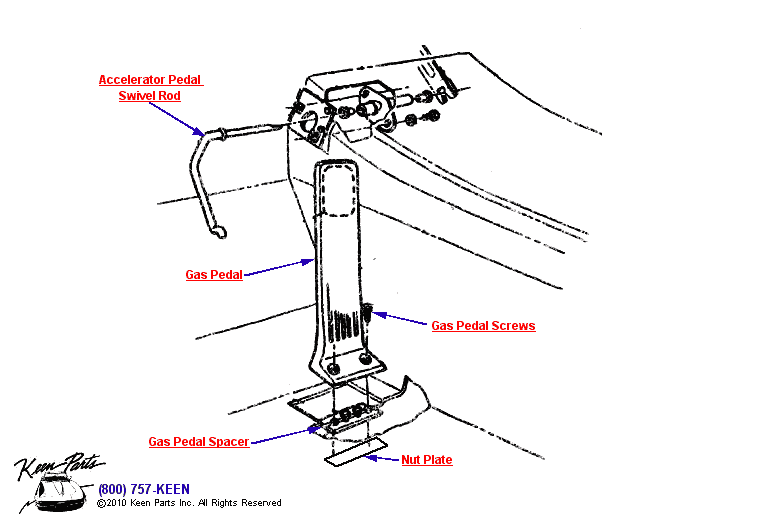 Gas Pedal Diagram for a 2021 Corvette