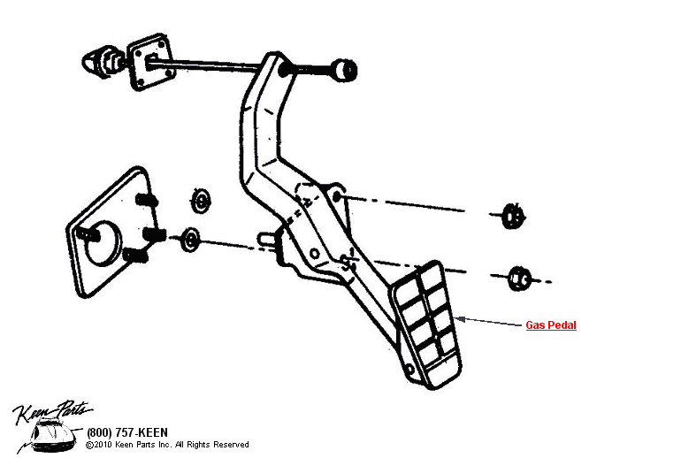 Gas Pedal Diagram for a 1959 Corvette