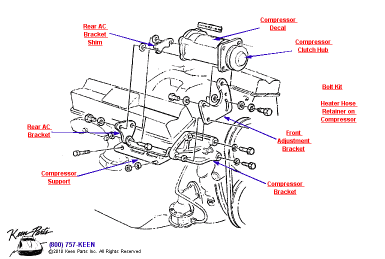 AC Compressor Diagram for a 1954 Corvette