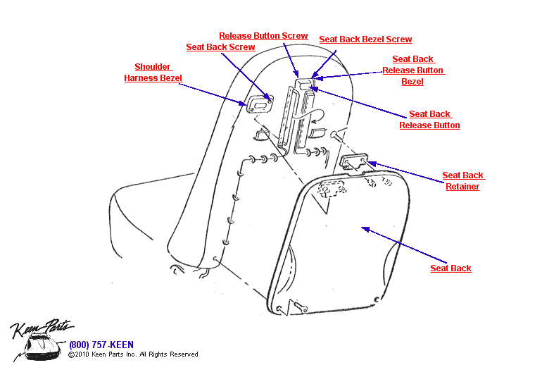 Seat Back Diagram for a 2021 Corvette