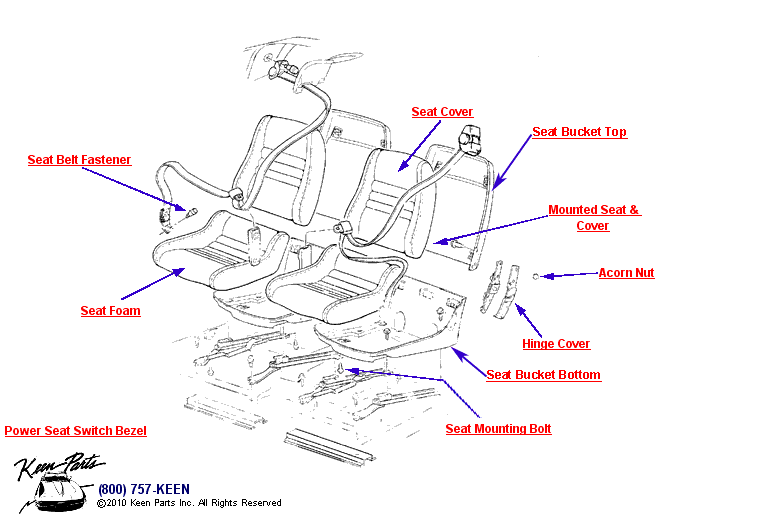 Seats Diagram for a 2021 Corvette