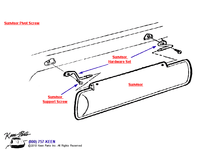 Sunvisor Diagram for a 2008 Corvette