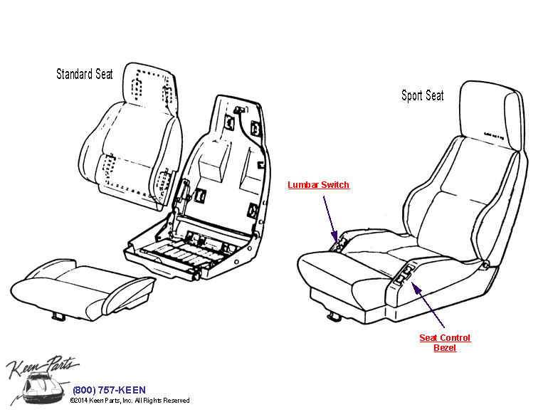 Seats Diagram for a 1990 Corvette