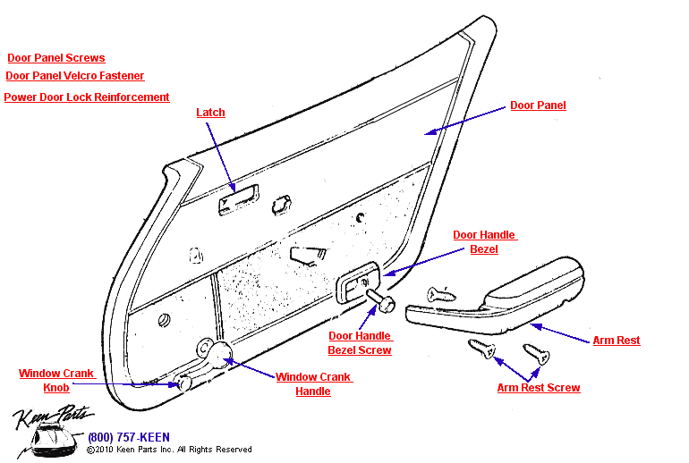 Door Panel Diagram for a 2007 Corvette