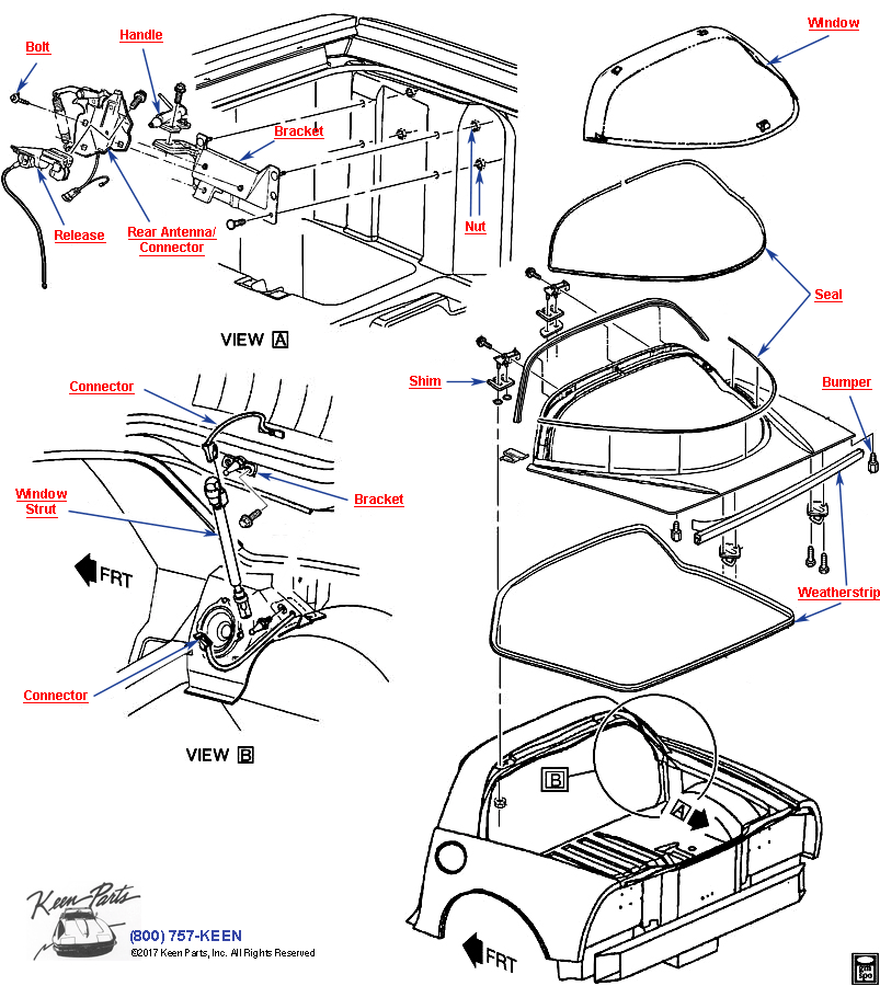 Rear Compartment- Coupe Diagram for a 1981 Corvette